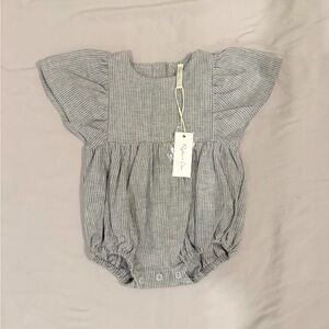 Rylee + Cru Linen Striped Romper